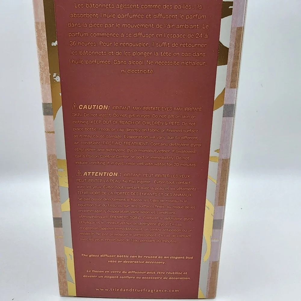 Tried & True Leaf Reed Diffuser 3 Oz. Autumn Chestnut New in Open Box